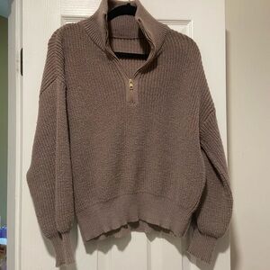 Amazon Taupe Cowl Neck Sweater